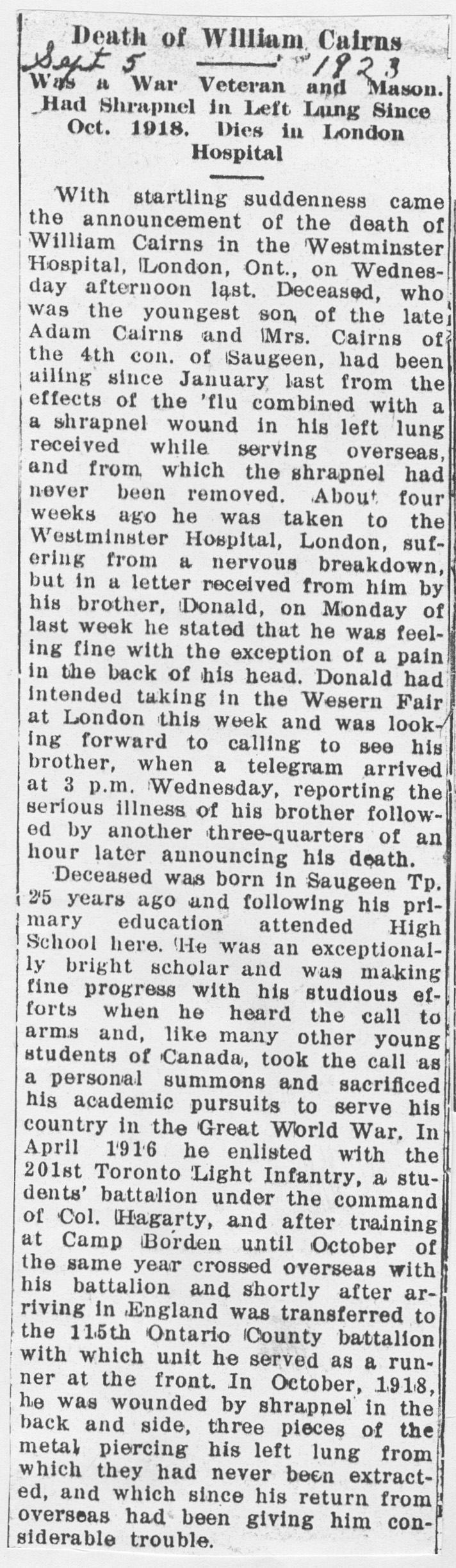 The Port Elgin Times, 12 September 1923